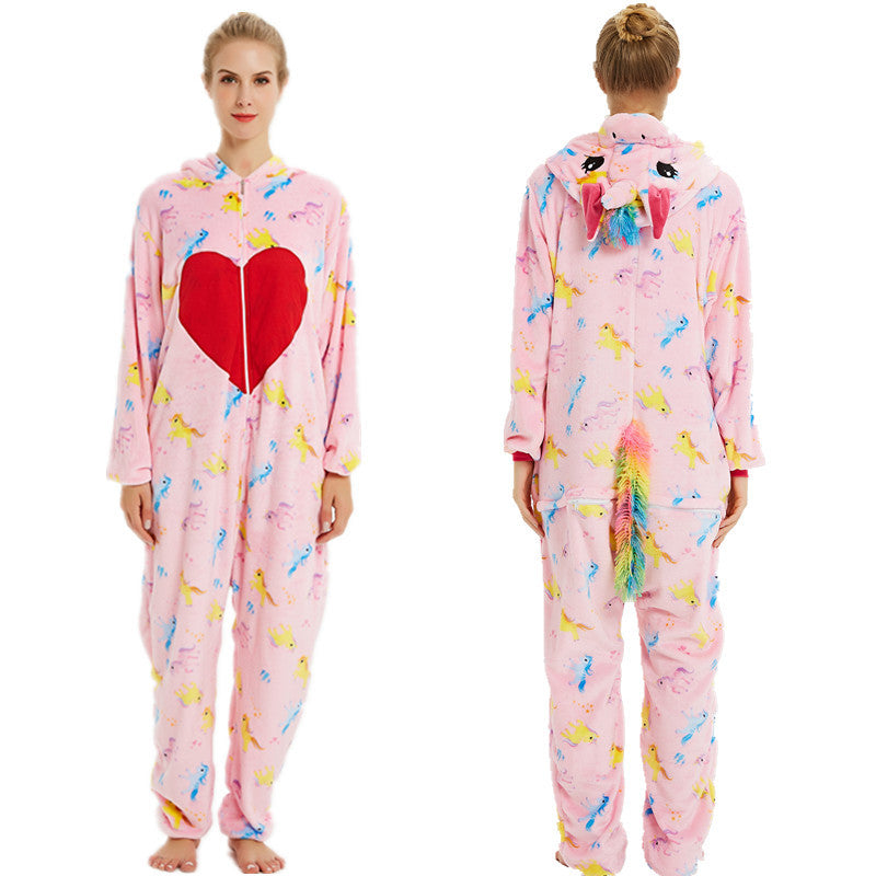 Unicorn animal one-piece pajamas