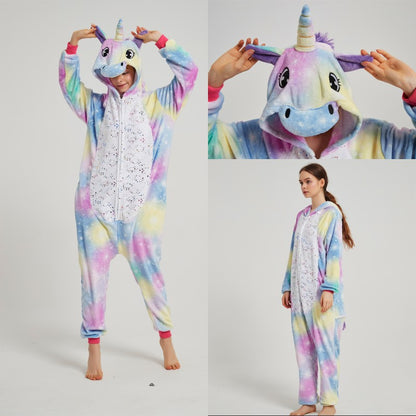 Unicorn animal one-piece pajamas