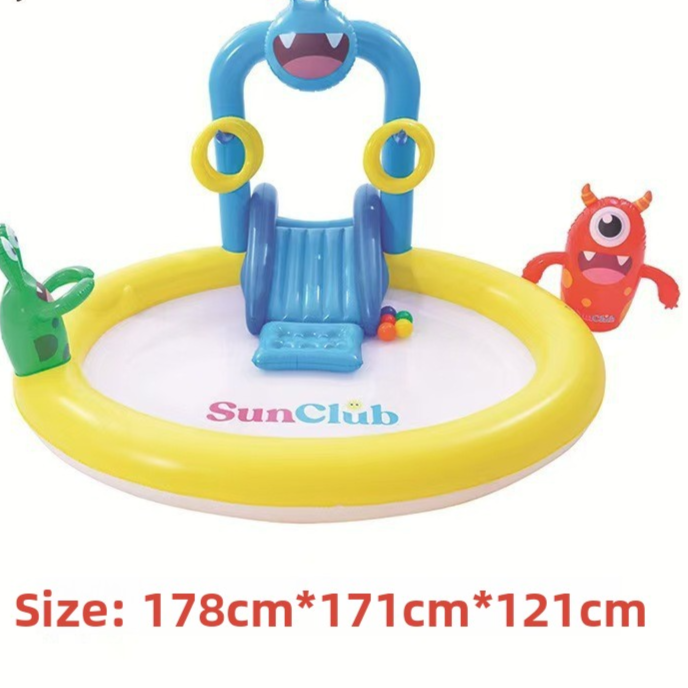 Unicorn Slide Inflatable Play Pool with Water Spray