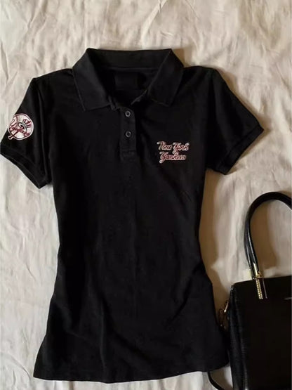 Unique Retro Letter Print Short-Sleeve T-Shirt