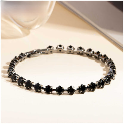 Unisex Black Zircon Geometric Bracelet