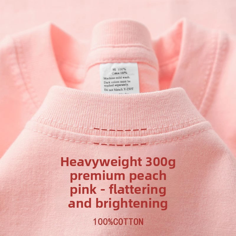Unisex Couple Loose Half-Sleeve Round Neck Base Shirt
