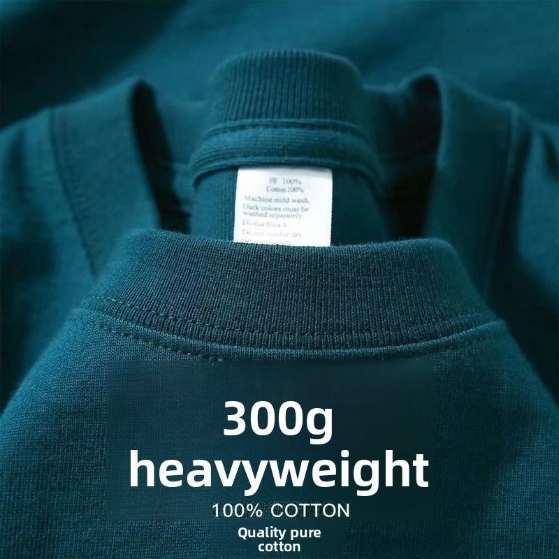 Unisex Couple Loose Half-Sleeve Round Neck Base Shirt
