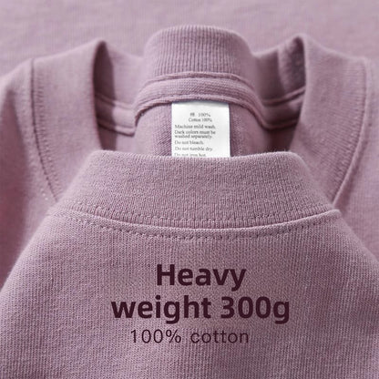 Unisex Couple Loose Half-Sleeve Round Neck Base Shirt