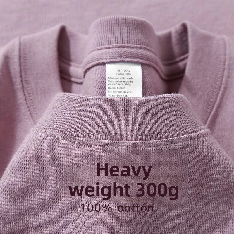 Unisex Couple Loose Half-Sleeve Round Neck Base Shirt