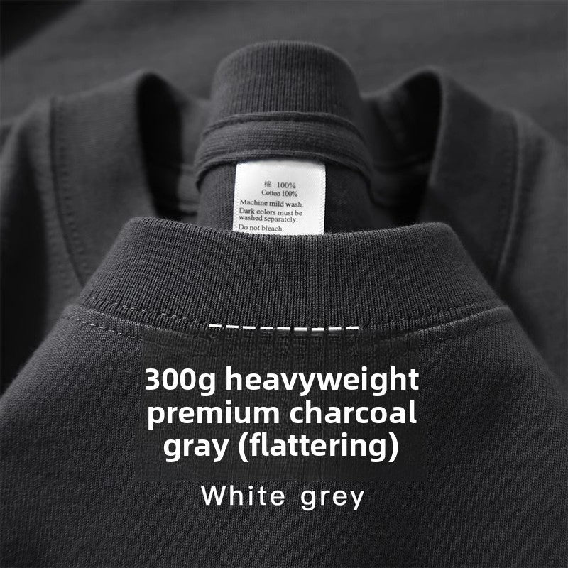 Unisex Couple Loose Half-Sleeve Round Neck Base Shirt