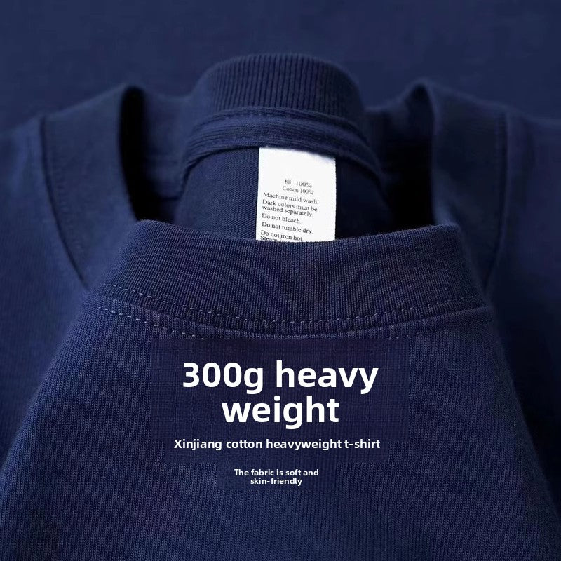 Unisex Couple Loose Half-Sleeve Round Neck Base Shirt