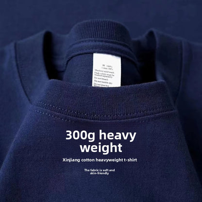 Unisex Couple Loose Half-Sleeve Round Neck Base Shirt