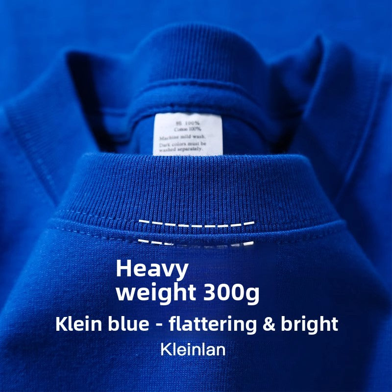 Unisex Couple Loose Half-Sleeve Round Neck Base Shirt