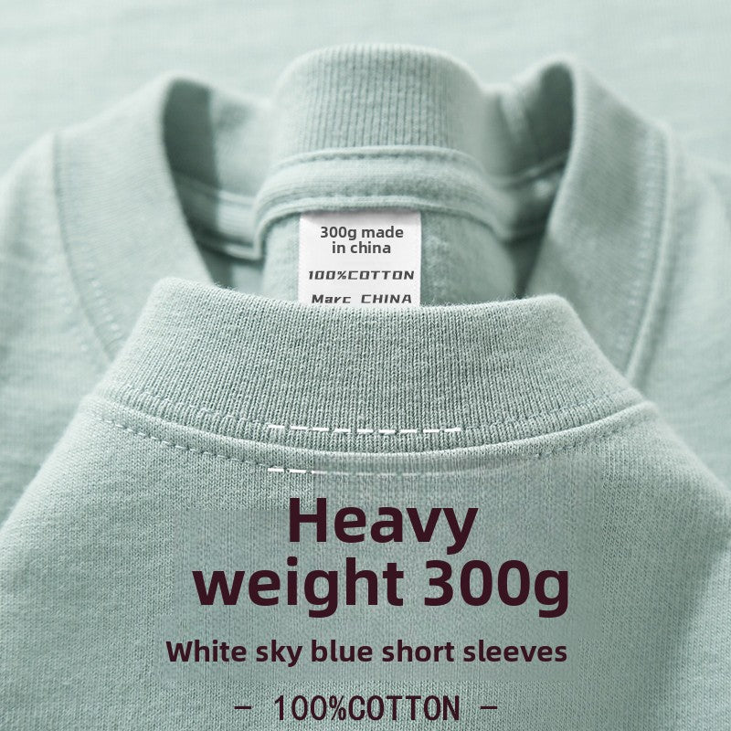 Unisex Couple Loose Half-Sleeve Round Neck Base Shirt