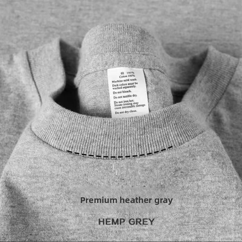 Unisex Couple Loose Half-Sleeve Round Neck Base Shirt