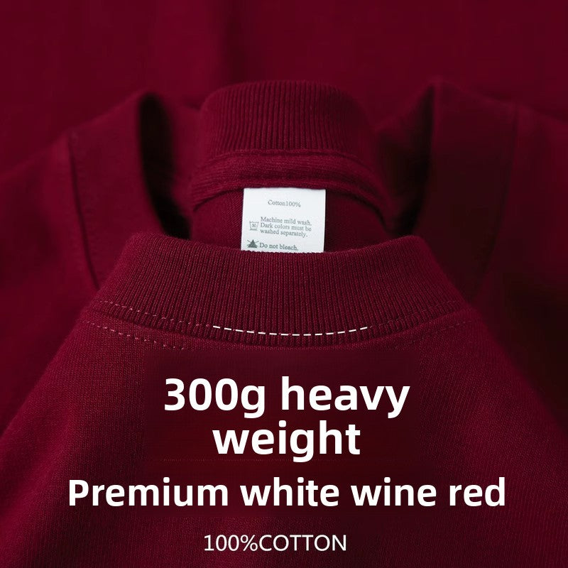 Unisex Couple Loose Half-Sleeve Round Neck Base Shirt