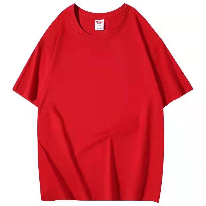 Unisex Couple Loose Half-Sleeve Round Neck Base Shirt