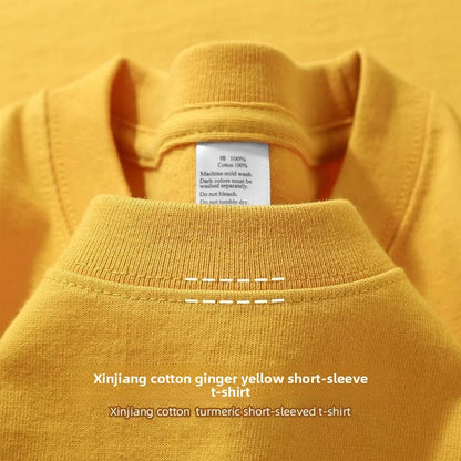 Unisex Couple Loose Half-Sleeve Round Neck Base Shirt