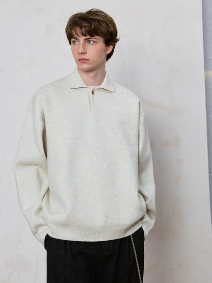 Unisex High-Density Polo Collar Knit Sweater