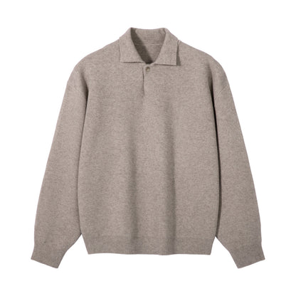 Unisex High-Density Polo Collar Knit Sweater