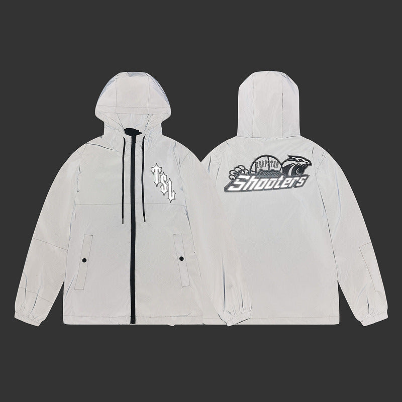 Unisex Hooded Sweatshirt Jacket in American Street Style