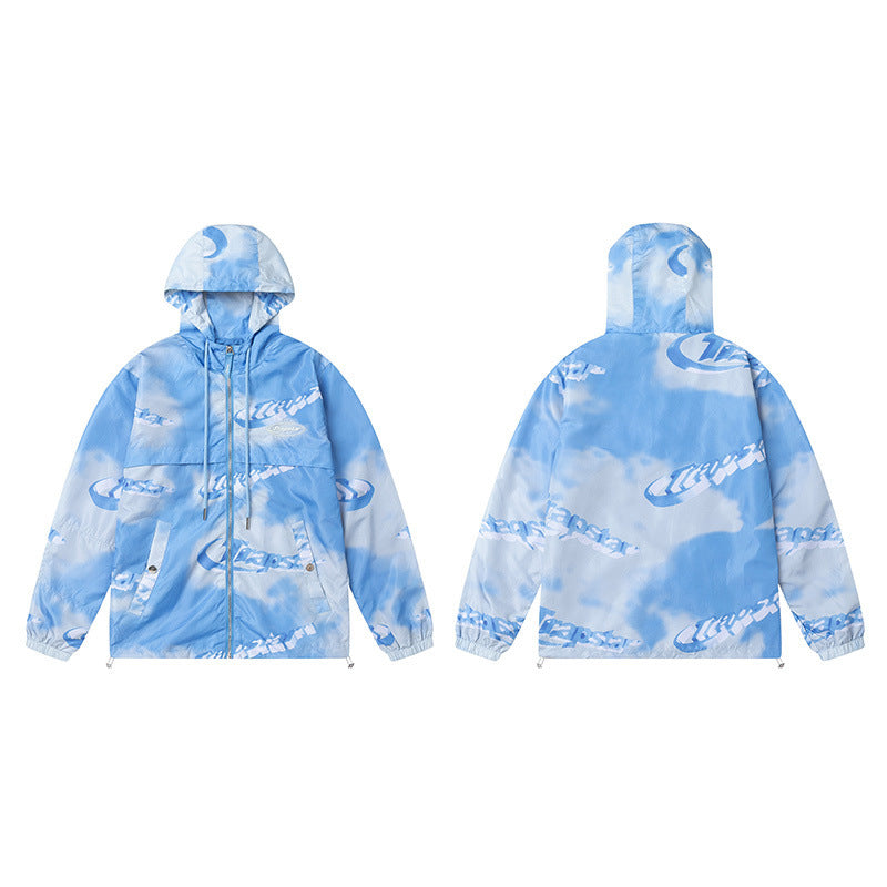 Unisex Hooded Sweatshirt Jacket in American Street Style
