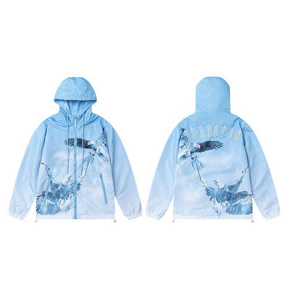 Unisex Hooded Sweatshirt Jacket in American Street Style
