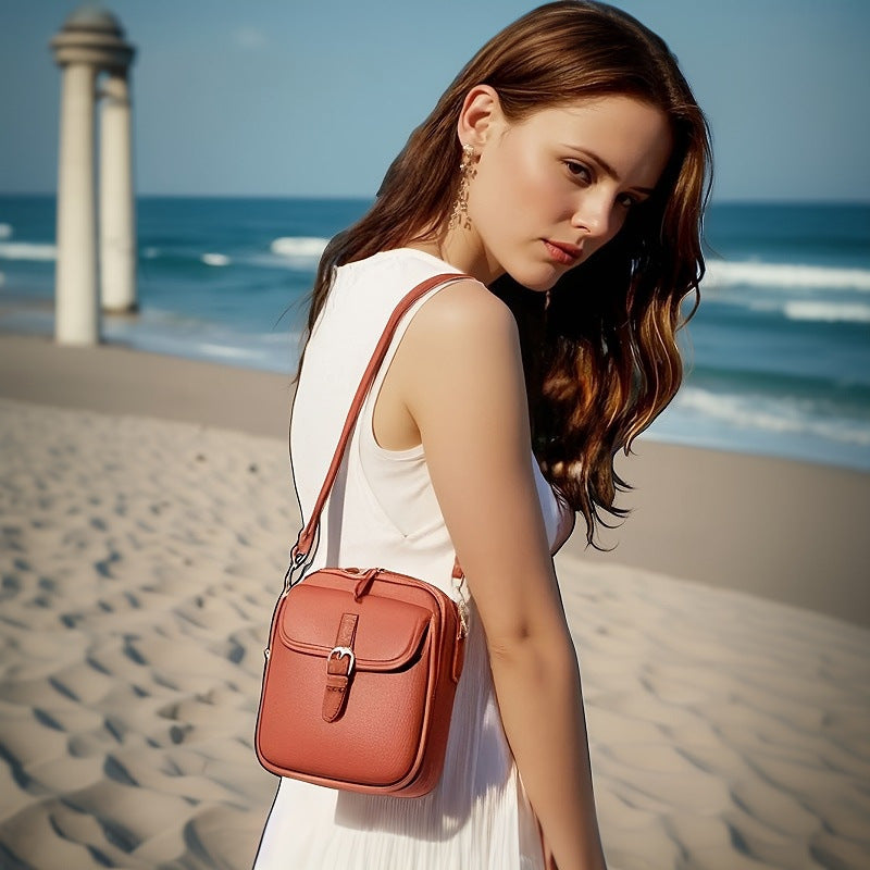 Unisex PU Leather Crossbody Messenger Bag
