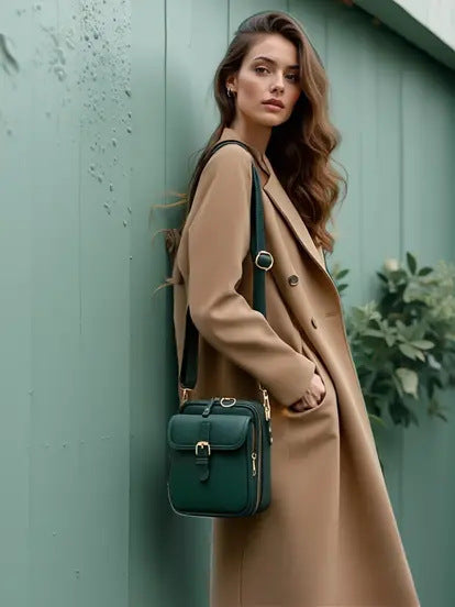 Unisex PU Leather Crossbody Messenger Bag