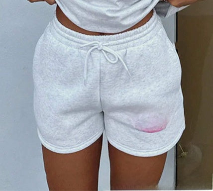 Unisex Sports Tracksuit Set Short Sleeve T-Shirt and Shorts