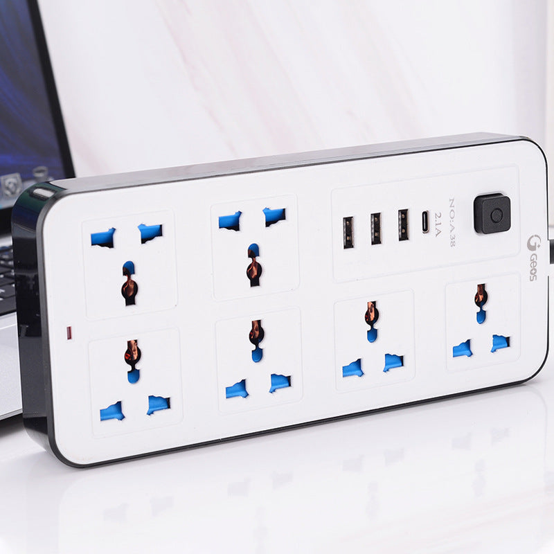 Universal 6-Outlet Power Strip with 2m Cable