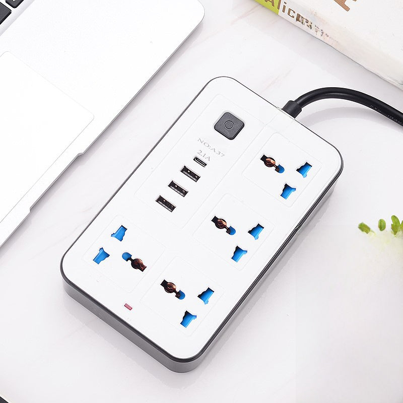 Universal 6-Outlet Power Strip with 2m Cable