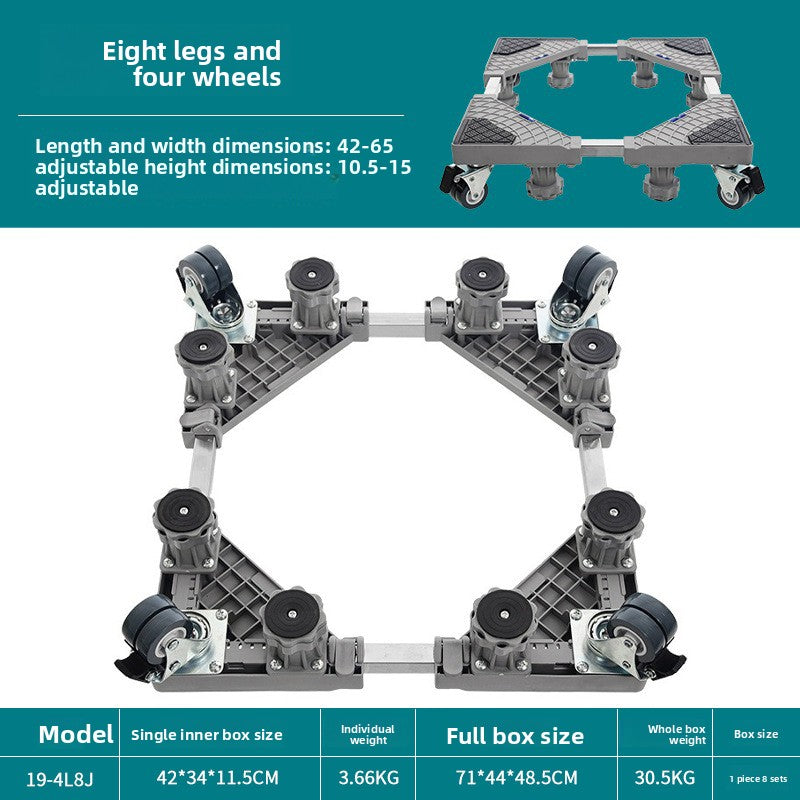 Universal Adjustable Washing Machine Base with Wheels