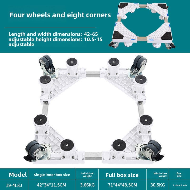 Universal Adjustable Washing Machine Base with Wheels
