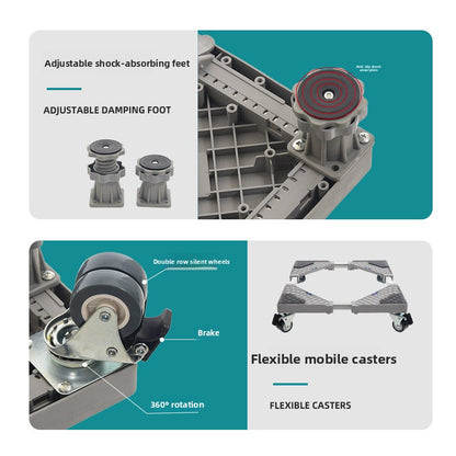 Universal Adjustable Washing Machine Base with Wheels