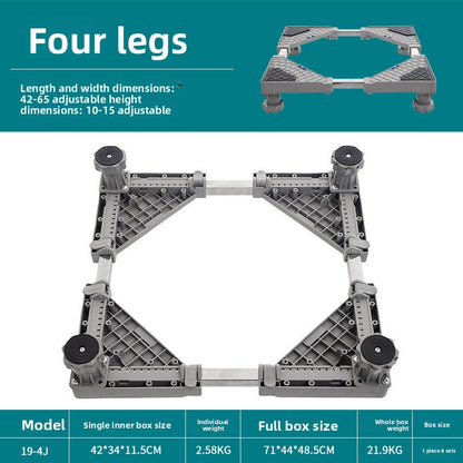 Universal Adjustable Washing Machine Base with Wheels