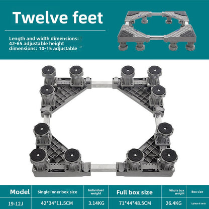 Universal Adjustable Washing Machine Base with Wheels