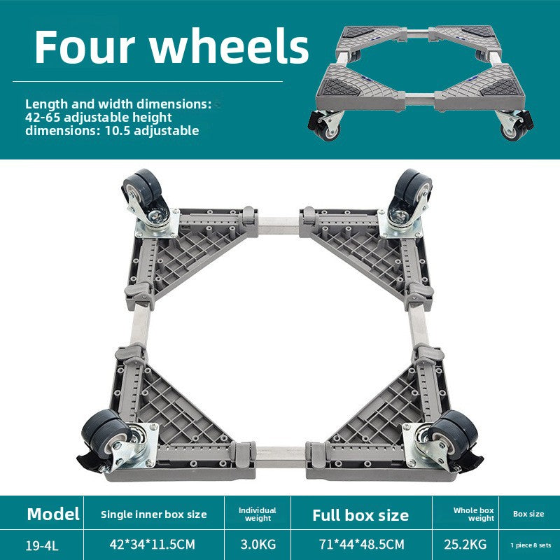 Universal Adjustable Washing Machine Base with Wheels