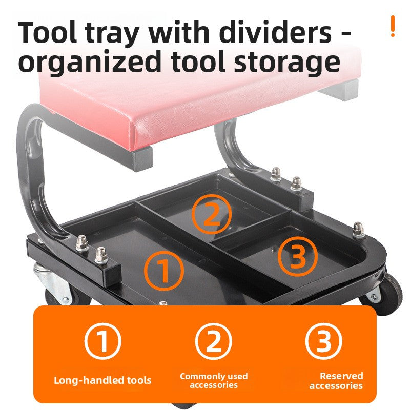 Universal Auto Repair Stool with Tool Tray