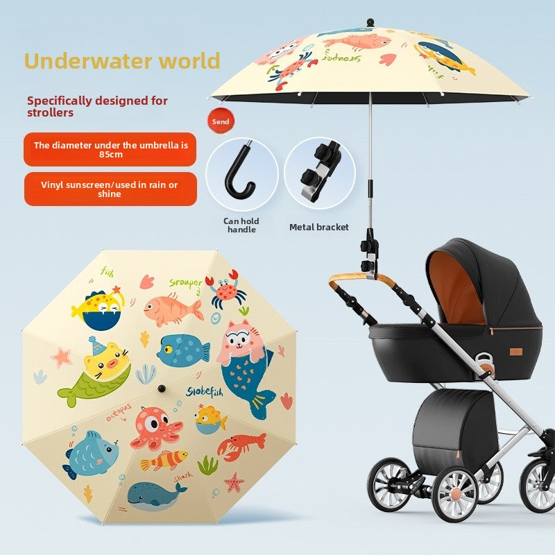 Universal Baby Stroller Sunshade and Rain Umbrella