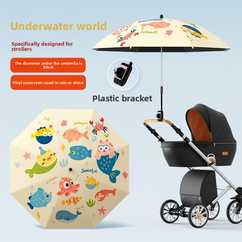 Universal Baby Stroller Sunshade and Rain Umbrella