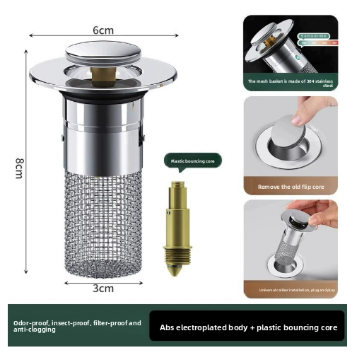 Universal Bounce Drain Stopper for Sink