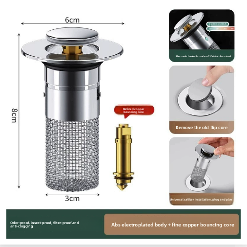 Universal Bounce Drain Stopper for Sink