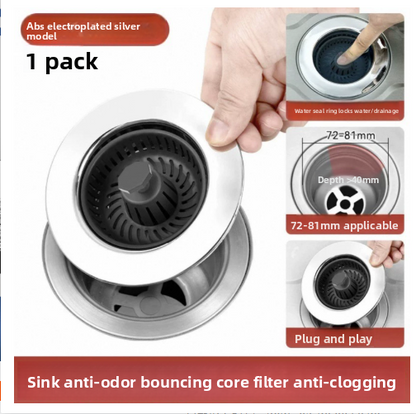 Universal Bounce Drain Stopper for Sink