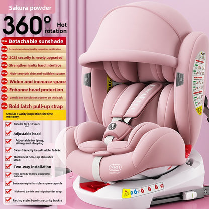 Universal Child Car Safety Seat with 360 Rotation