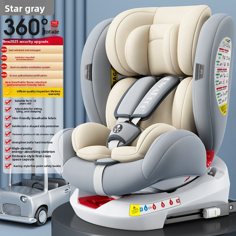 Universal Child Car Safety Seat with 360 Rotation
