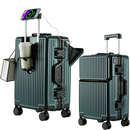 Universal Front Opening Aluminum Frame Luggage Suitcase