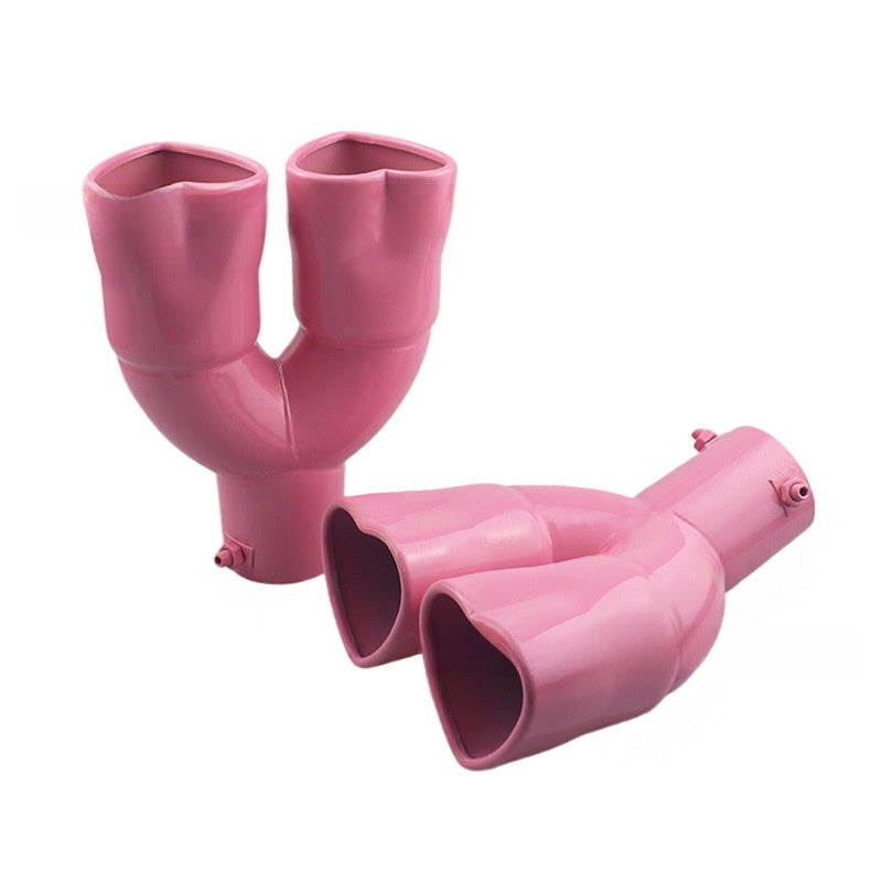 Universal Heart Shape Dual Outlet Exhaust Pipe Tip
