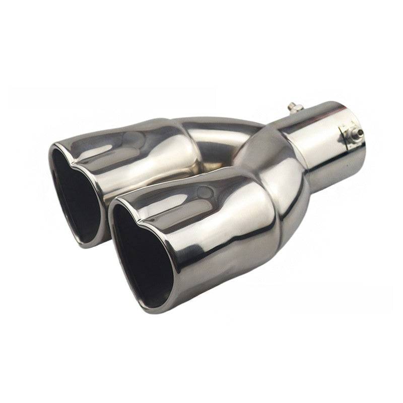 Universal Heart Shape Dual Outlet Exhaust Pipe Tip
