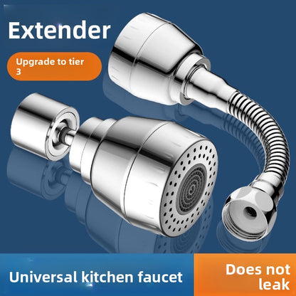 Universal Kitchen Faucet Extender Anti-Splash Rotating Nozzle