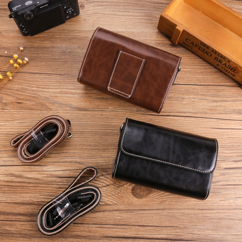Universal Leather Camera Bag for Canon Sony Ricoh