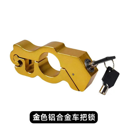 Universal Motorcycle Lock, Throttle Lock, Scooter Anti-Theft Horn Lock, Electric Vehicle Brake Lock, Portable Three-Hole Handlebar Lock