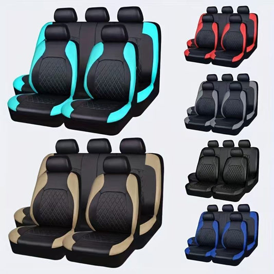 Universal Quilted Leather Car Seat Cover Set