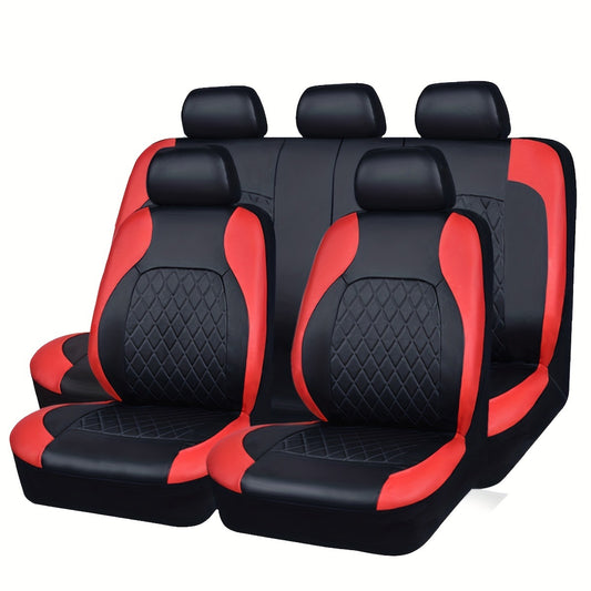 Universal Quilted Leather Car Seat Cover Set